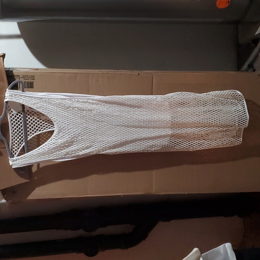 Sz L NWoT $870 Alexandre Vauthier double layer mesh raceback dress